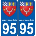 95 Jagny-sous-Bois coat of arms sticker plate stickers city