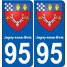 95 Jagny-sous-Bois escudo de armas de la etiqueta engomada de la placa de pegatinas de la ciudad