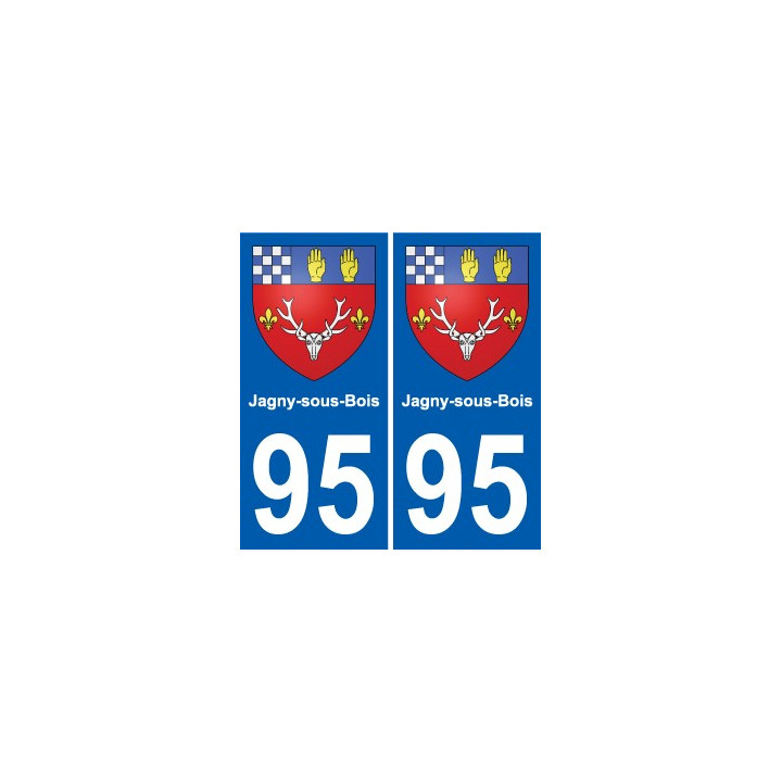 95 Jagny-sous-Bois escudo de armas de la etiqueta engomada de la placa de pegatinas de la ciudad