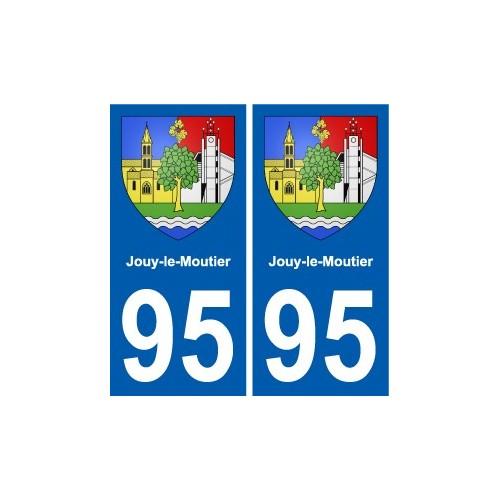 95 Jouy-le-Moutier coat of arms sticker plate stickers city