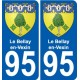 95 Le Bellay-en-Vexin blason autocollant plaque stickers ville