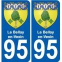 95 Le Bellay-en-Vexin wappen aufkleber typenschild aufkleber stadt