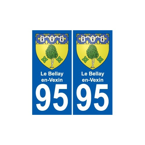 95 Le Bellay-en-Vexin blason autocollant plaque stickers ville
