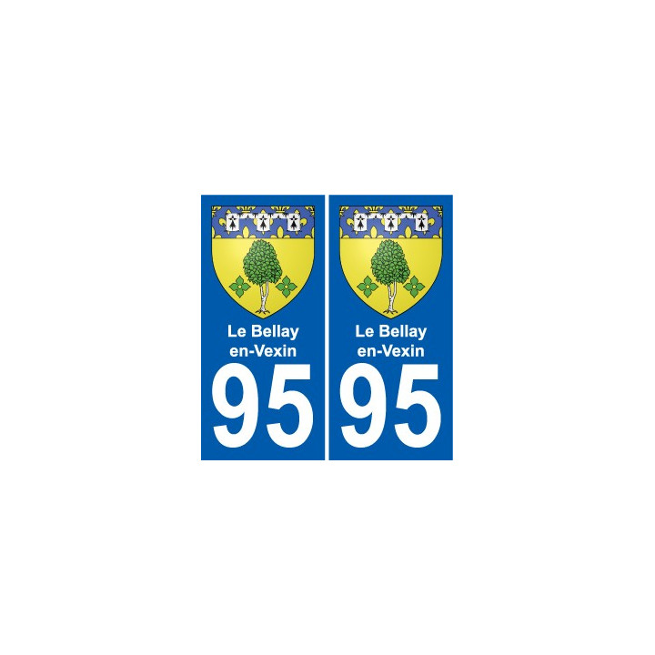 95 Le Bellay-en-Vexin blason autocollant plaque stickers ville