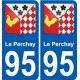 95 Le Perchay blason autocollant plaque stickers ville