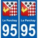 95 Le Perchay blason autocollant plaque stickers ville