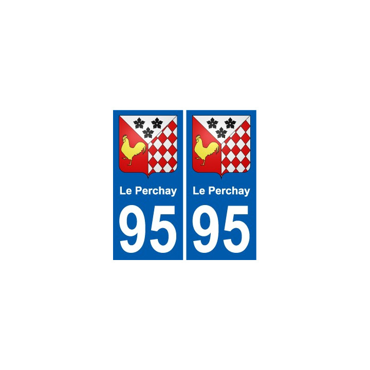 95 Le Perchay escudo de armas de la etiqueta engomada de la placa de pegatinas de la ciudad