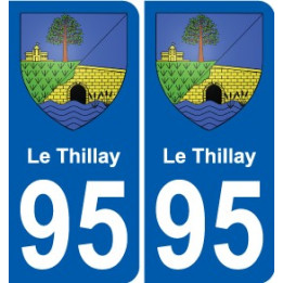 95 Le Thillay coat of arms sticker plate stickers city