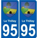 95 Le Thillay coat of arms sticker plate stickers city