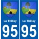 95 Le Thillay blason autocollant plaque stickers ville