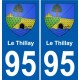 95 Le Thillay coat of arms sticker plate stickers city