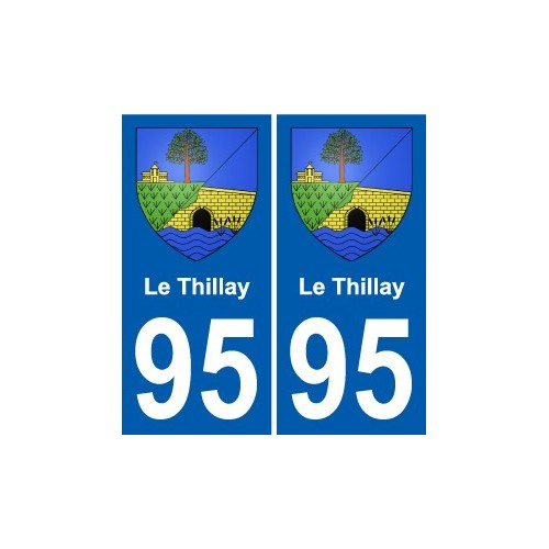 95 Le Thillay blason autocollant plaque stickers ville