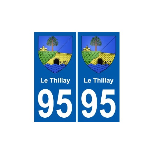 95 Le Thillay coat of arms sticker plate stickers city