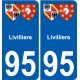 95 Livilliers blason autocollant plaque stickers ville