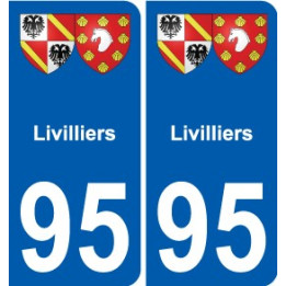 95 Livilliers escudo de armas de la etiqueta engomada de la placa de pegatinas de la ciudad