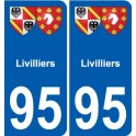 95 Livilliers coat of arms sticker plate stickers city