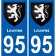 95 Louvres coat of arms sticker plate stickers city