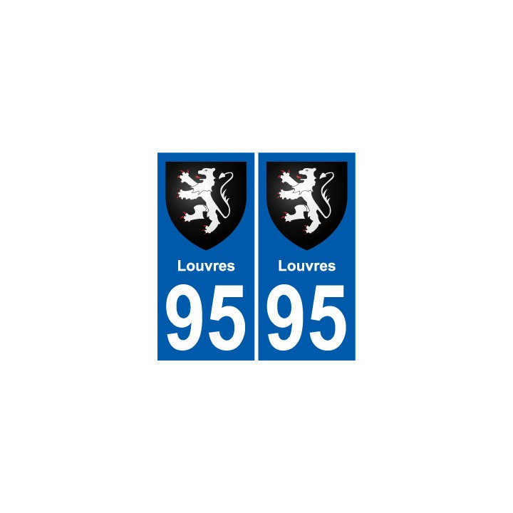 95 Louvres escudo de armas de la etiqueta engomada de la placa de pegatinas de la ciudad
