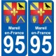95 Mareil-en-France escudo de armas de la etiqueta engomada de la placa de pegatinas de la ciudad