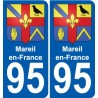95 Mareil-en-France escudo de armas de la etiqueta engomada de la placa de pegatinas de la ciudad