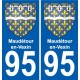 95 Maudétour-en-Vexin escudo de armas de la etiqueta engomada de la placa de pegatinas de la ciudad