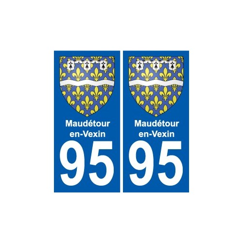 95 Maudétour-en-Vexin coat of arms sticker plate stickers city