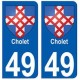 49 Cholet blason autocollant plaque stickers ville