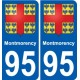95 Montmorency escudo de armas de la etiqueta engomada de la placa de pegatinas de la ciudad