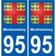 95 Montmorency blason autocollant plaque stickers ville