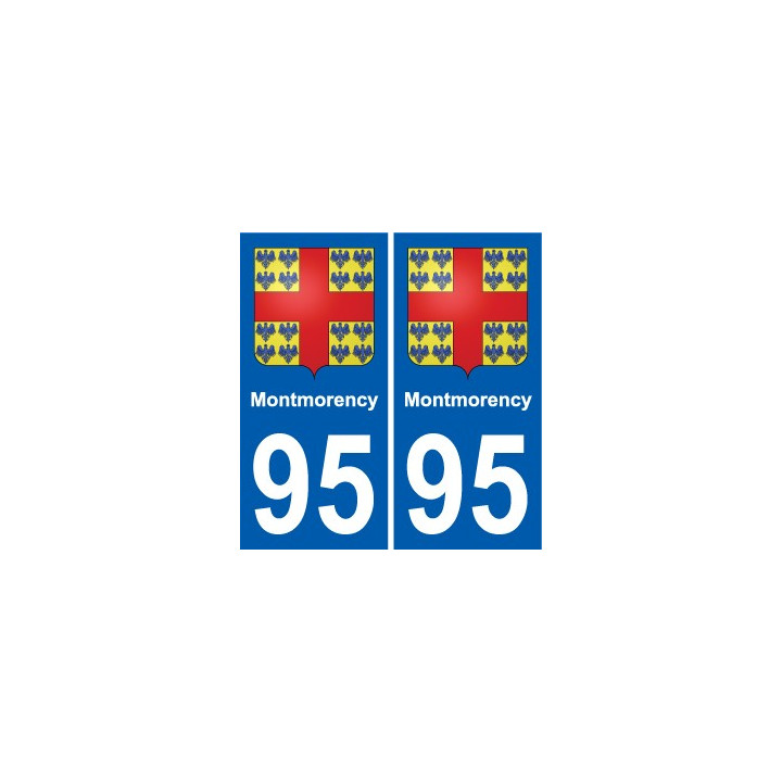95 Montmorency escudo de armas de la etiqueta engomada de la placa de pegatinas de la ciudad