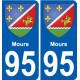 95 Mours coat of arms sticker plate stickers city