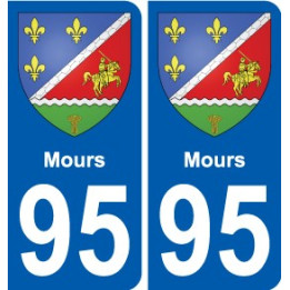95 Mours escudo de armas de la etiqueta engomada de la placa de pegatinas de la ciudad