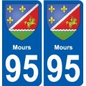 95 Mours blason autocollant plaque stickers ville