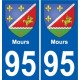 95 Mours coat of arms sticker plate stickers city
