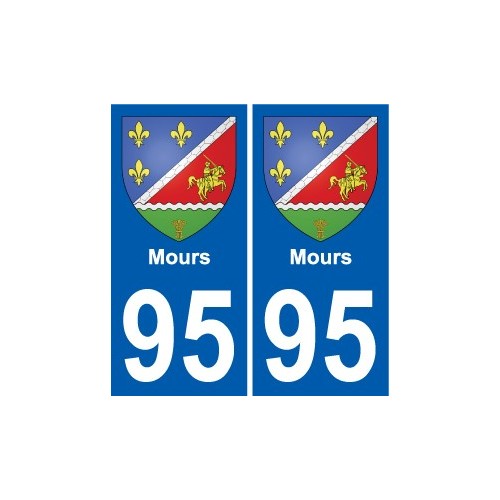 95 Mours blason autocollant plaque stickers ville