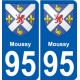 95 Moussy escudo de armas de la etiqueta engomada de la placa de pegatinas de la ciudad