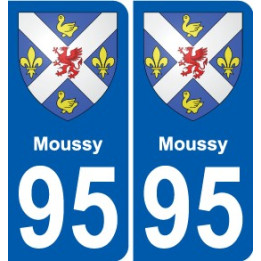 95 Moussy coat of arms sticker plate stickers city