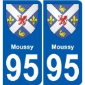 95 Moussy coat of arms sticker plate stickers city