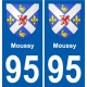 95 Moussy escudo de armas de la etiqueta engomada de la placa de pegatinas de la ciudad