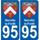 95 Nerville-la-Forêt escudo de armas de la etiqueta engomada de la placa de pegatinas de la ciudad