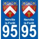 95 Nerville-la-Forêt coat of arms sticker plate stickers city