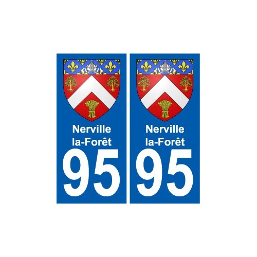 95 Nerville-la-Forêt escudo de armas de la etiqueta engomada de la placa de pegatinas de la ciudad
