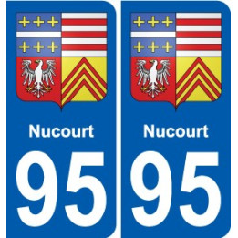 95 Nucourt escudo de armas de la etiqueta engomada de la placa de pegatinas de la ciudad