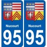 95 Nucourt blason autocollant plaque stickers ville