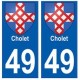 49 Cholet blason autocollant plaque stickers ville