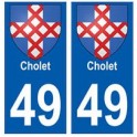 49 Cholet blason autocollant plaque stickers ville