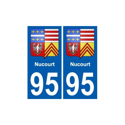 95 Nucourt blason autocollant plaque stickers ville