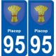 95 Piscop blason autocollant plaque stickers ville
