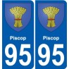 95 Piscop coat of arms sticker plate stickers city