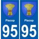 95 Piscop blason autocollant plaque stickers ville